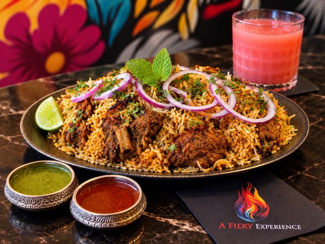 Flaming Goat Biryani.